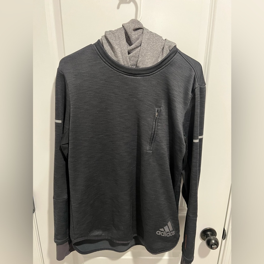 Pre-Owned -Adidas Running Hoodie with neck protector size Medium